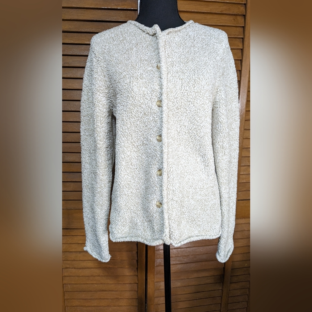 Christopher & Banks Beige Women's cardigan Sweater button down E-2